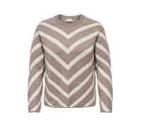 ONLY Carmakoma Pull-over 'CAREliza' taupe / blanc, Taille XXL
