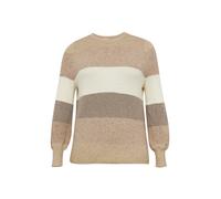 ONLY Carmakoma Pull-over 'CARNew Daria' beige / brun foncé / marron chiné / taupe, Taille 7XL