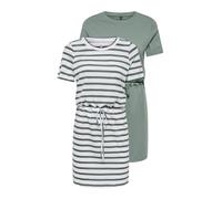 ONLY Carmakoma Robe 'CARHappy' vert / blanc, Taille 46-48