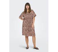 ONLY Carmakoma Robe-chemise 'CARShilla' marron / blanc, Taille 46