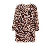 ONLY Carmakoma Robe 'KAIA' marron / noisette / noir / blanc, Taille 42