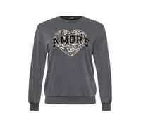 ONLY Carmakoma Sweat-shirt 'CARLAUREN' mastic / noir, Taille M