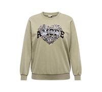 ONLY Carmakoma Sweat-shirt 'CARLauren' nude / kaki / noir, Taille 6XL