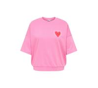 ONLY Carmakoma Sweat-shirt 'CARLucilla' beige clair / rose ancienne / pourpre, Taille 4XL