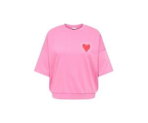 ONLY Carmakoma Sweat-shirt 'CARLucilla' beige clair / rose ancienne / pourpre, Taille 4XL