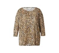 ONLY Carmakoma T-shirt 'CARALBA' beige / cognac / noir, Taille 7XL