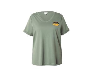 ONLY Carmakoma T-shirt 'CARBEA' noisette / jaune / jade / noir, Taille XL