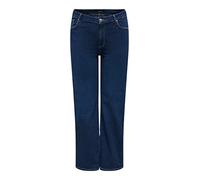 ONLY Carwilly Hw Wide Jeans Cro Noos Ample, Bleu foncé Denim, 50W x 32L Femme