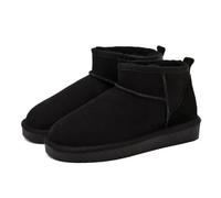 Only CB Mini Bottes Femme, Femme Classic Ultra Mini Botte Tendance, Bottes de Neige Femme, Boots Courtes Doublure Chaude, Bottes Antidérapantes pour la Neige D'Hiver (Black,36)