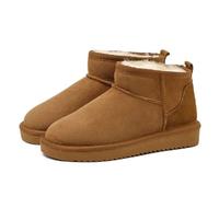 Only CB Mini Bottes Femme, Femme Classic Ultra Mini Botte Tendance, Bottes de Neige Femme, Boots Courtes Doublure Chaude, Bottes Antidérapantes pour la Neige D'Hiver (Brown,38)