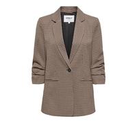 ONLY Check Onllettie Life Blazer 3/4 à Carreaux TLR, Chocolat décadent, 40 Femme