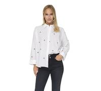 ONLY Chemise Femme col boutonné Coupe Droite Poignets boutonnés boutonnière Confortable élégant, Couleurs:Blanc-4, Taille:M