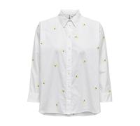 ONLY Chemise Femme col boutonné Coupe Droite Poignets boutonnés boutonnière Confortable élégant, Couleurs:Blanc-3, Taille:M