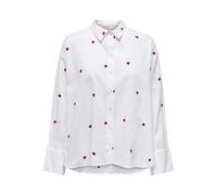Only Chemise femme col boutonné – coupe droite, poignets boutonnés, confortable, élégant – Blanc L