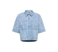 ONLY Chemisier 'ONLCleo-Aude' bleu denim / blanc, Taille M