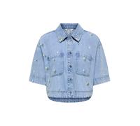 ONLY Chemisier 'ONLCleo' bleu denim / citron vert / vert, Taille XL