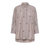 ONLY Chemisier 'ONLNew Lina Grace' marron / marron châtaigne / cappuccino / blanc, Taille XL
