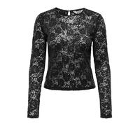 ONLY Onlinnia Ls Lace Sequin Top WVN, Noir, S Femmes
