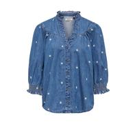ONLY Chemisier 'ONLRAYA DAISY' bleu denim / jaune / blanc, Taille XS