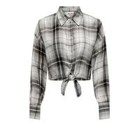 ONLY Chemisier 'RILEY' gris clair / noir / blanc, Taille XL