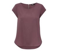 ONLY Chemisier uni à Manches Courtes pour Femme | Col Rond Basique | Blouses T-Shirt Blouse Haut Haut ONLVIC Couleurs : Rouge-2, Taille : 40, Rose/Marron, 42