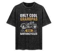 Only Cool Grandpas Ride Motorcycles Biker Papa Unisex T-Shirt Black Mens Top Tee S