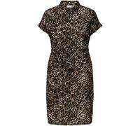 ONLY Curve ONLY Curve Black Leopard Print Short Sleeved Shirt Dress Black 18