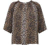 ONLY Curve ONLY Curve Brown Leopard Print V-Neck 3/4 Sleeve T-Shirt