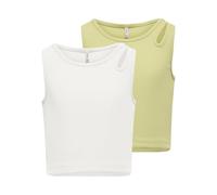 ONLY Cut Out Top 2-Pack Kognessa Life Lot de 2 débardeurs Coupe S/L JRS, Gris Clair, 134-140 Femmes
