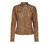 ONLY Damen Jacke Bandit PU Biker, FR: 36 (Taille Fabricant: 34), Brun (Cognac)