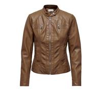 ONLY Damen Jacke Bandit PU Biker, FR: 36 (Taille Fabricant: 34), Brun (Cognac)