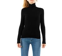 ONLY Damen Struktur Rollkragen Pullover Rundhals Feinstrick Sweater Stretch Oberteil ONLKAROL Noos, Farben:Schwarz, Größe:M