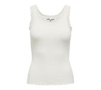 Only Débardeur ONLSara en dentelle, sans manches, col en U, Cloud Dancer, Taille S
