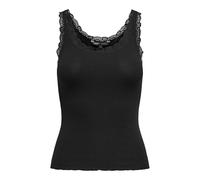 ONLY Onlsara Sharai Lace Tank Top JRS Noos Débardeur Basique sans Manches avec col en U et détails en Dentelle, Noir, S Femmes