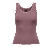 Only Débardeur en dentelle Onlsara Sharai JRS Noos Basique – Sans manches, col en U, Rose/Marron M