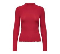 ONLY Onlemma L/S Neck Top Noos JRS Confortable à col Haut avec Volants féminins, Rouge High Risk, M Femmes