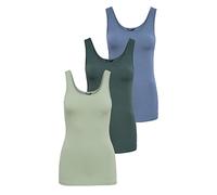 ONLY Débardeur pour Femme Onllive Love Noos, Vert/Bleu (1 x Sage/ 1 x Baume Green/ 1 x Chine), XL