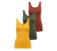 ONLY Débardeur pour Femme Onllive Love Noos, Vert/Jaune/Rouge (1 Kalamata/1 Jaune doré/1 henné brûlé), L