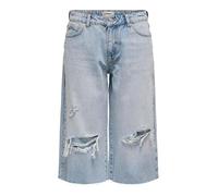 ONLY Dot Onlcobain Reg DEST W Long DNM Short à Pois, Bleu Jeans Clair, M Femme