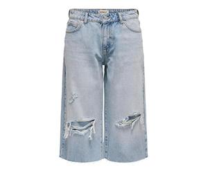 ONLY Dot Onlcobain Reg DEST W Long DNM Short à Pois, Bleu Jeans Clair, M Femme