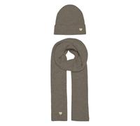 ONLY - Echarpe coffret cadeau avec bonnet taupe uni et une petit cœur brodé - Taille TU