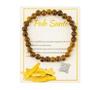 Only faith Bracelet de Palo Santo avec perles en bois et pendentif amulette de protection Nœud de sorcière, Équilibre des énergies négatives, Réglable, Bois, Aucune pierre précieuse
