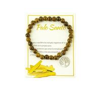 Only faith Bracelet en bois de Palo Santo avec perles en bois et pendentif amulette de protection Nœud de sorcière, équilibre les énergies négatives (Arbre de la vie)