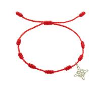 Only faith Bracelet fil nœuds rouge avec nœud de sorcière pour femme acier inoxydable cordon rouge du destin ajustable amulette protection et chance fait main, taille unique, Acier inoxydable