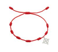 Only faith Bracelet fil nœuds rouge avec nœud de sorcière pour femme en acier inoxydable cordon rouge du Destin ajustable amulette protection et chance fait main, taille unique, Acier inoxydable