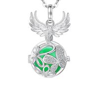 Only faith Collier Appeleur d'Anges Femme Enceinte Arcageles Ange gardien Plaqué argent Cadeau pour Futures Mamans, Pequeño, Acier inoxydable, Il ne s'agit pas d'une pierre précieuse