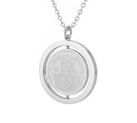 Only faith Collier médaille de Saint Benoît en acier inoxydable 316L, chaîne de 45 cm, disponible en or et argent, 2 styles, Pequeño, Acier inoxydable, Pas de gemme