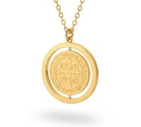 Only faith Collier médaille de Saint Benoît en acier inoxydable 316L, chaîne de 45 cm, disponible en or et argent, 2 styles, Pequeño, Acier inoxydable, Pas de gemme
