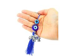Only faith Porte-clés œil turc main de Fatima Amulette Mauvais œil à la chance et protection porte-clés pour femme et homme, Éléphant - Œil turc, Taille Unique