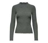 Only Femme Female Top Onlemma Haut Confortable À Col avec Volants Féminins, Castor Gray, M EU